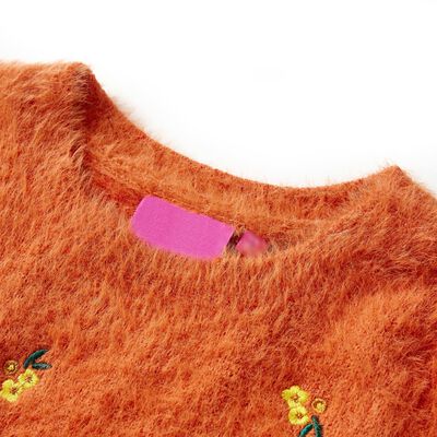 Detský pletený sveter pálený oranžový 128