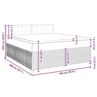 vidaXL Posteľný rám boxsping s matracom bledosivý 180x200 cm zamat