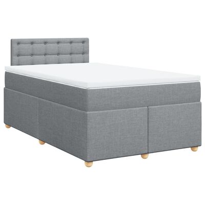 vidaXL Boxspring posteľ s matracom bledosivá 120x190 cm látka