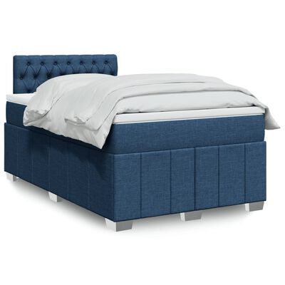 vidaXL Boxspring posteľ s matracom modrá 120x200 cm látka