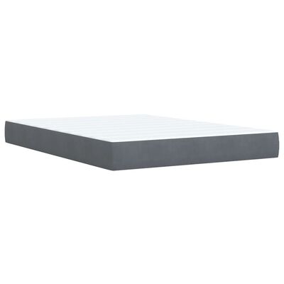 vidaXL Posteľný rám boxspring s matracom tmavosivý 160x200 cm zamat