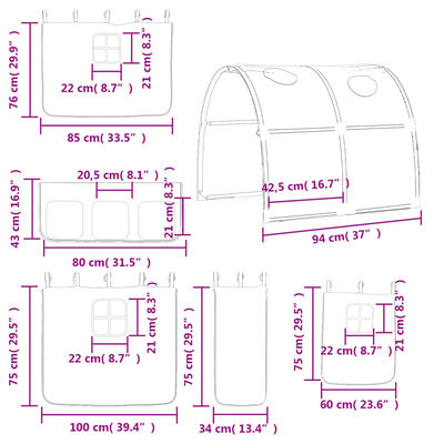 vidaXL Detská vyvýšená posteľ tunel modrá 80x200 cm masívna borovica