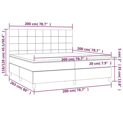 vidaXL Posteľný rám boxspring s matracom čierny 200x200 cm zamat