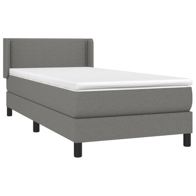 vidaXL Boxspring posteľ s matracom tmavosivá 90x190 cm látka