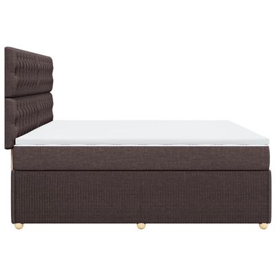 vidaXL Boxspring posteľ s matracom tmavohnedá 200x200 cm látka