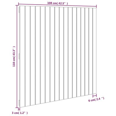 vidaXL Nástenné čelo postele medovohnedé 108x3x110 cm masívna borovica