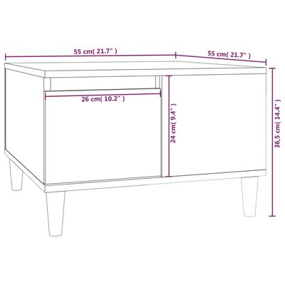 vidaXL Konferenčný stolík čierny 55x55x36,5 cm spracované drevo