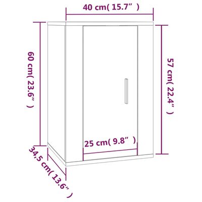 vidaXL Nástenné TV skrinky 2 ks lesklé biele 40x34,5x60 cm