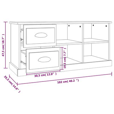 vidaXL TV skrinka lesklá biela 102x35,5x47,5 cm kompozitné drevo