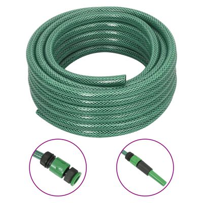 vidaXL Záhradná hadica so sadou armatúr zelená 0,5" 10 m PVC