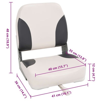 vidaXL Skladacie sedadlá do člna 2 ks s vysokým operadlom 41x36x48 cm