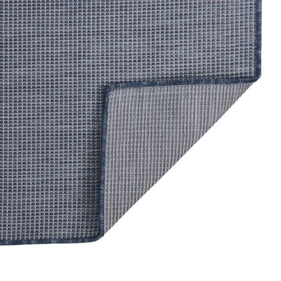 vidaXL Vonkajší koberec s plochým tkaním 100x200 cm modrý