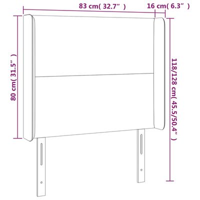 vidaXL Čelo postele so záhybmi tmavomodrá 83x16x118/128 cm zamat