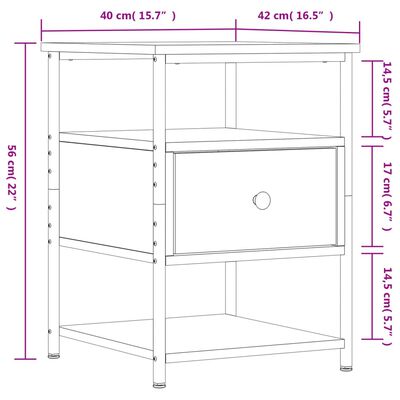 vidaXL Nočné stolíky 2 ks čierne 40x42x56 cm kompozitné drevo