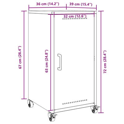 vidaXL Komoda horčicovožltá 36x39x72 cm oceľ valcovaná za studena