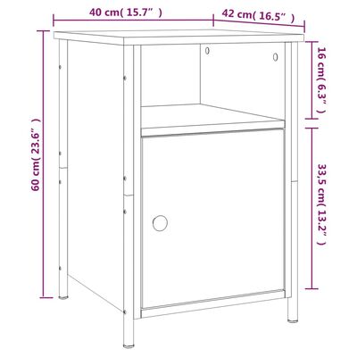 vidaXL Nočné stolíky 2 ks sivé sonoma 40x42x60 cm kompozitné drevo