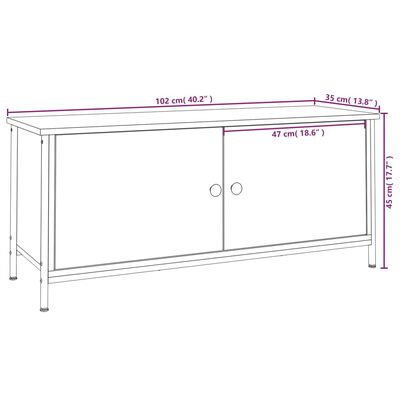 vidaXL TV skrinka s dvierkami čierna 102x35x45 cm kompozitné drevo