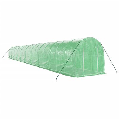 vidaXL Fóliovník s oceľovým rámom zelený 40 m² 20x2x2 m