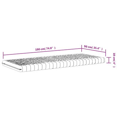 vidaXL Penové matrace 2 ks biele 90x190 cm 7 zón tvrdosť 20 ILD