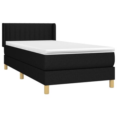 vidaXL Posteľný rám boxspring s matracom čierny 80x200 cm látka