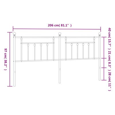 vidaXL Kovové čelo postele čierne 200 cm