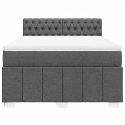 vidaXL Boxspring posteľ s matracom tmavosivá 140x200 cm látka