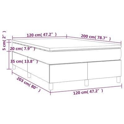 vidaXL Boxspring posteľ s matracom krémový 120x200 cm látka