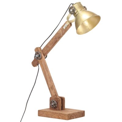 vidaXL Industriálna stolová lampa mosadzná okrúhla 58x18x90 cm E27