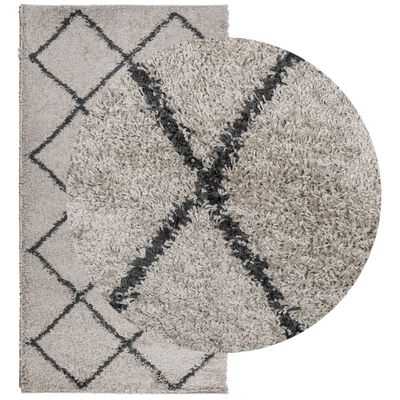vidaXL Shaggy koberec PAMPLONA, vysoký vlas, béžová+antracit 80x150 cm