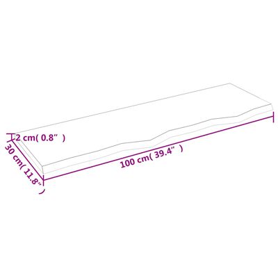 vidaXL Kúpeľňová doska bledohnedá 100x30x2 cm ošetrený masív