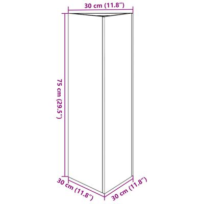 vidaXL Záhradný kvetináč biely trojuholník 30x26x75 cm oceľ