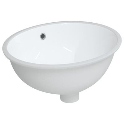 vidaXL Kúpeľňové umývadlo biele 43x35x19 cm oválne keramické