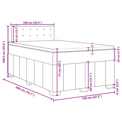 vidaXL Boxspring posteľ s matracom bledosivá 120x200 cm látka