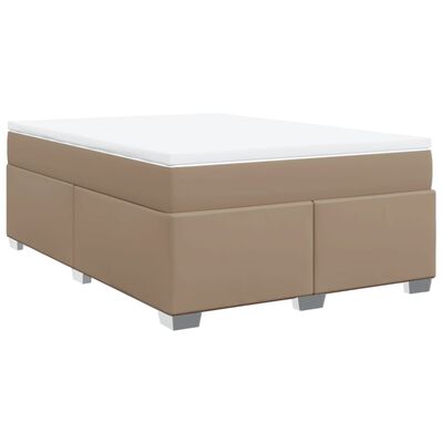 vidaXL Boxspring posteľ s matracom kapučínová 140x200 cm umelá koža