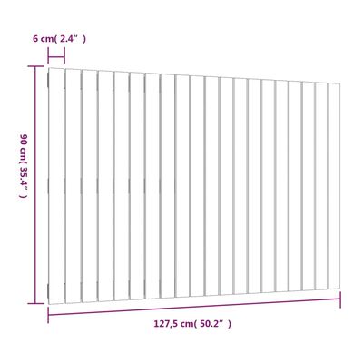 vidaXL Nástenné čelo postele medovohnedé 127,5x3x60cm masívna borovica