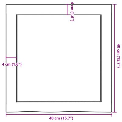 vidaXL Kúpeľňová doska bledohnedá 40x40x(2-6) cm ošetrený masív