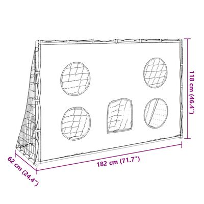 vidaXL Detská futbalová bránka s cieľmi a loptou 182x62x118 cm