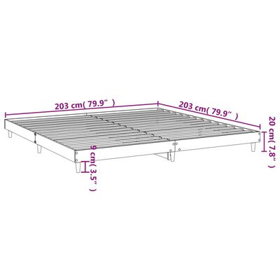 vidaXL Posteľný rám čierny 200x200 cm kompozitné drevo