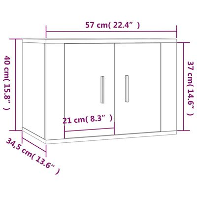 vidaXL Nástenné TV skrinky 2 ks betónovo-sivé 57x34,5x40 cm