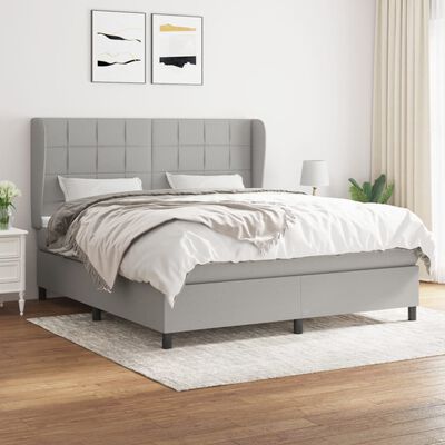 vidaXL Boxspring posteľ s matracom svetlosivá 100x200 cm látka