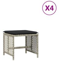 vidaXL Záhradné stoličky s vankúše 4ks svetlosivé 41x41x36cm polyratan