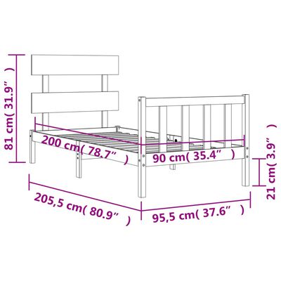 vidaXL Posteľ bez matraca biely 150x200 cm masívna borovica