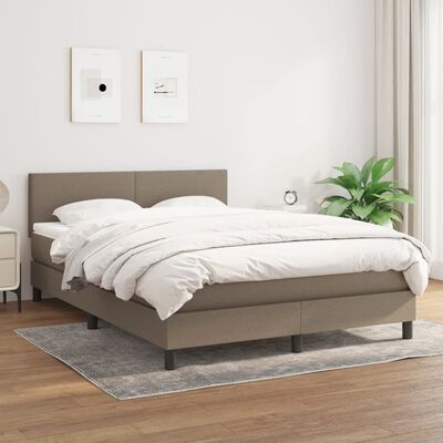 vidaXL Posteľný rám boxspring s matracom sivohned 140x200 cm látka