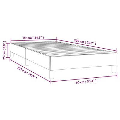 vidaXL Posteľný rám čierny 90x200 cm zamat