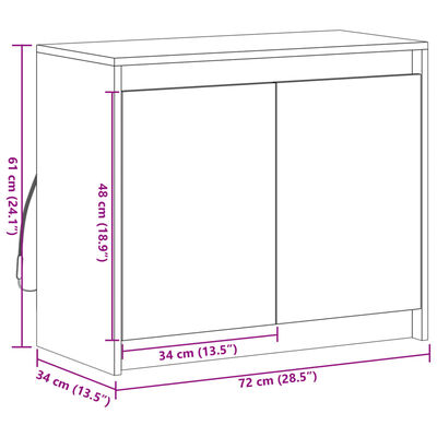 vidaXL Komoda s LED dymový dub 72x34x61 cm kompozitné drevo