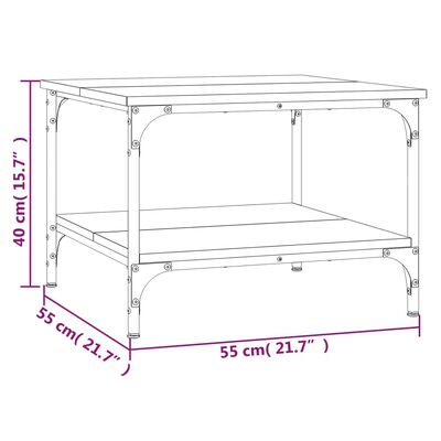 vidaXL Konferenčný stolík dymový dub 55x55x40 cm kompozitné drevo