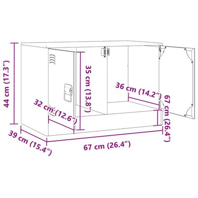 vidaXL TV skrinka antracitová 67x39x44 cm oceľ