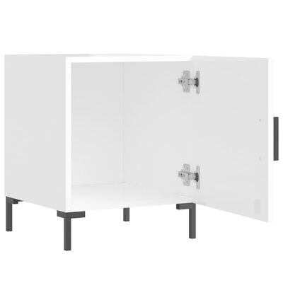 vidaXL Nočné stolíky 2 ks vysoký lesk biele 40x40x50 cm kompoz. drevo