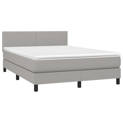 vidaXL Boxspring posteľ s matracom bledosivý 140x190 cm látka