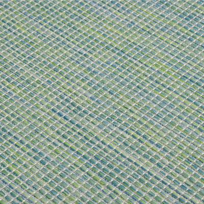 vidaXL Vonkajší koberec s plochým tkaním 140x200 cm tyrkysový